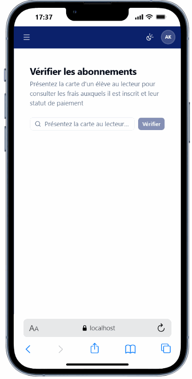 Contrôle d'accès par badge NFC dans AfricScol